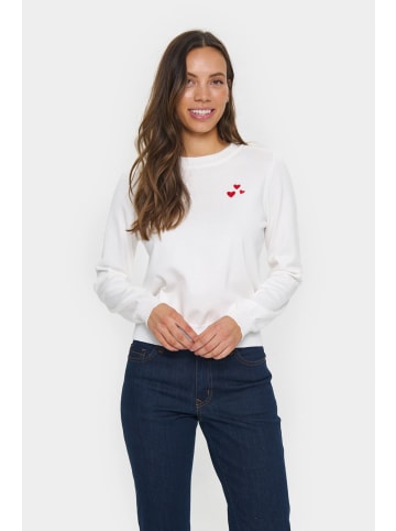 SAINT TROPEZ Strickpullover ValentinaSZ Gerade Passform in Ice