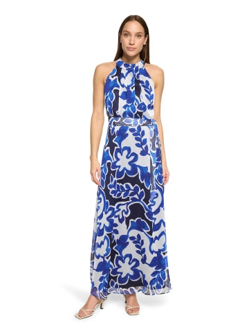 BETTY & CO Chiffonkleid ohne Arm in Weiß/Dunkelblau