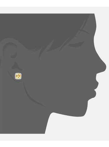 Diamant L'éternel Ohrstecker aus 375 Weißgold mit Diamant mit Citrin