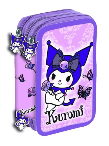 Hello Kitty Kuromi Federmappe dreistöckig, gefüllt, in leuchtendem Lila