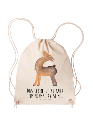 Mr. & Mrs. Panda Sportbeutel Lama Stolz mit Spruch in Creme
