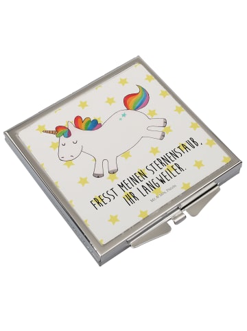 Mr. & Mrs. Panda Klappspiegel Einhorn Happy mit Spruch in Weiß