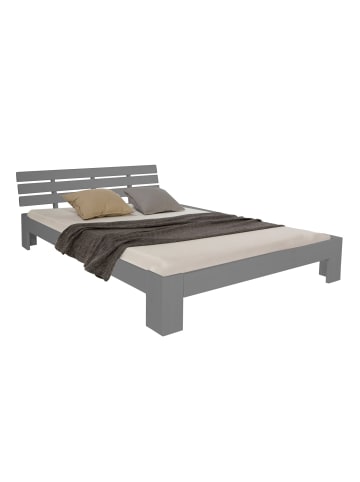 Homestyle4u Holzbett 180x200 mit Lattenrost in Grau