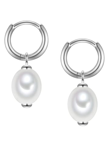 Rafaela Donata Creolen aus Sterling Silber mit Muschelkernperle in silber