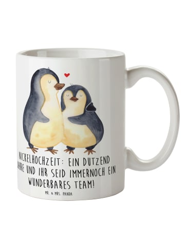 Mr. & Mrs. Panda Porzellantasse 12. Hochzeitstag Nickelhochzeit ... in Weiß