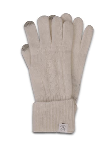 CASH-MERE.CH Bio Handschuhe mit Zopfmuster in Weiss