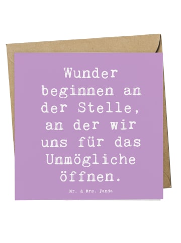 Mr. & Mrs. Panda Glückwunschkarte Spruch Wunder beginnen mit Spruch in Lavendeltraum