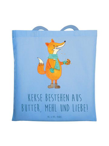 Mr. & Mrs. Panda Tragetasche Fuchs Keks mit Spruch in Sky Blue