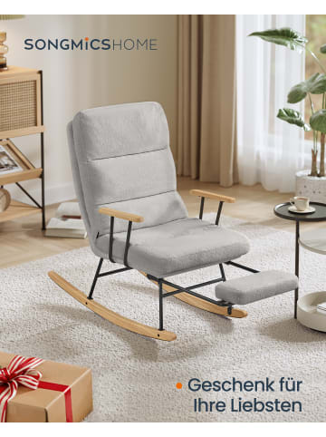 SONGMICS HOME Schaukelsessel Teou in Grau - (B)67 x (H)100 x (T)97 cm