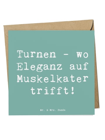 Mr. & Mrs. Panda Grußkarte Spruch Turnen Eleganz mit Spruch in Meeresbrise