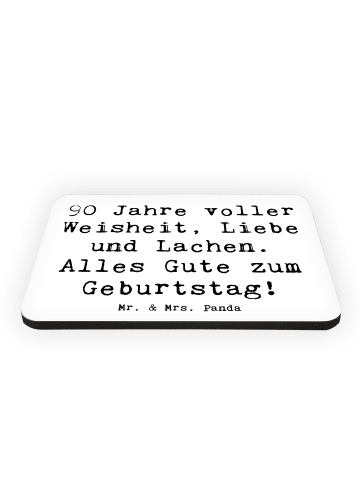 Mr. & Mrs. Panda Magnet Spruch 90. Geburtstag mit Spruch in Weiß