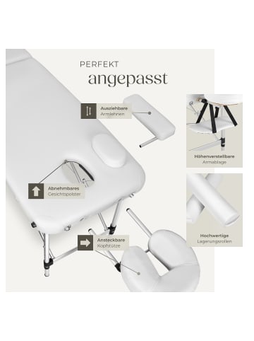 tectake 2 Zonen Massageliege-Set  210 x 95 x 89 cm, weiß