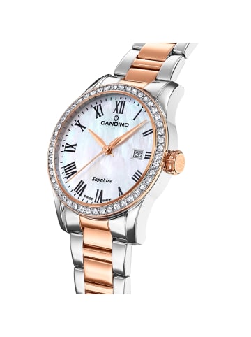Candino Analog-Armbanduhr Candino Elegance roségold, silber mittel (ca. 33mm)
