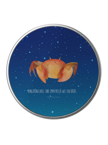 Mr. & Mrs. Panda Blechdose Sternzeichen Krebs mit Spruch in Sternenhimmel Blau