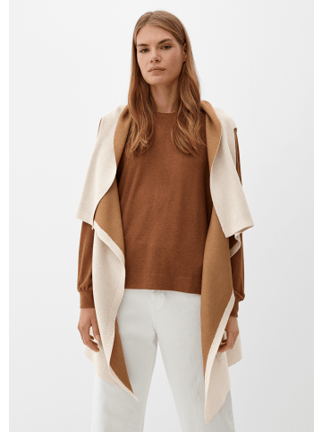 s.Oliver Poncho keine Ärmellänge in Beige