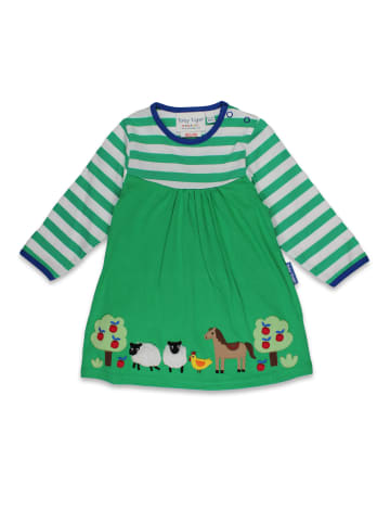 Toby Tiger Jersey Kleid mit Hillside Bauernhof Applikation in grün