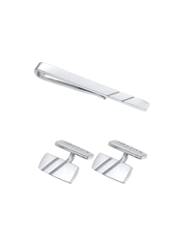 KUZZOI Schmuckset 925 Sterling Silber Geo in Silber