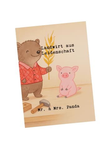 Mr. & Mrs. Panda Postkarte Landwirt Leidenschaft Design mit Spruch in Weiß