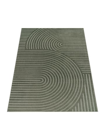 KADIMA DESIGN Teppich Kurzflor Struktur Wohnzimmer in Grün