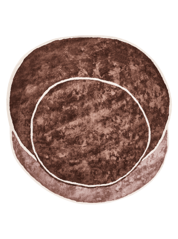 Beliani Kurzflor KANRACH in Braun/Beige - (W) 200 x (L) 200 cm