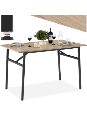 tectake Esstisch Swansea 120 x 75 x 76 cm, Industrial Holz hell, Eiche Sonoma