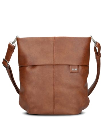Zwei Mademoiselle M90 - Umhängetasche 28 cm (cord-polar) in cognac