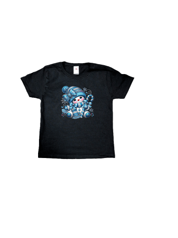 PAULGOS Kinder T-Shirt, Schneemann in Schwarz