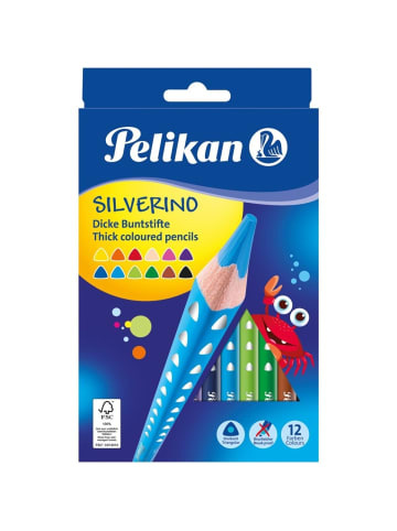 Pelikan Buntstifte Silverino dreieckig dick 5mm Packung mit 12 Farben ...