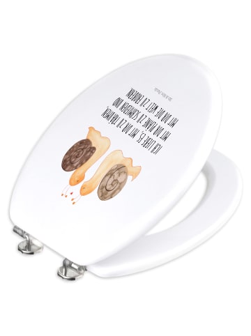 Mr. & Mrs. Panda Toilettendeckel Schnecken Liebe mit Spruch in Weiß