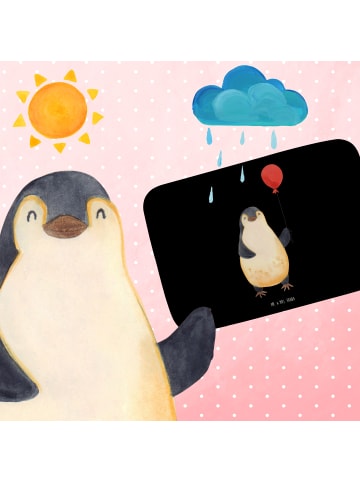 Mr. & Mrs. Panda Badematte Pinguin Luftballon ohne Spruch in Schwarz