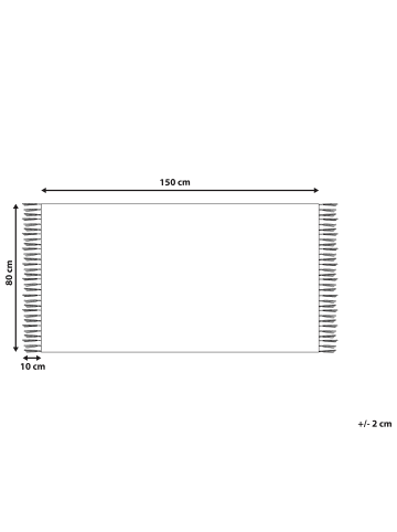 Beliani Geflochtener Teppich MALHIA in Grau - (W) 80 x (H) 0.5 x (L) 150 cm