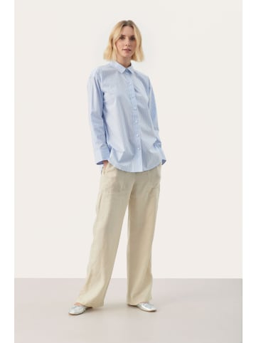 PART TWO Langarm - Hemd SavannaPW Relaxed fit in Blue Stripe