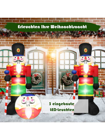 COSTWAY Aufblasbarer Nussknacker-Soldat in Rot