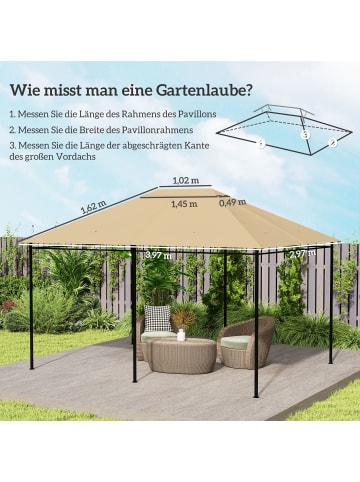 Outsunny Pavillondach 397L x 297B cm Khaki