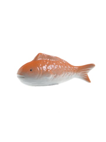 MARELIDA Teichdeko Fisch Dekofigur schwimmend Porzellan L: 15,5cm in orange