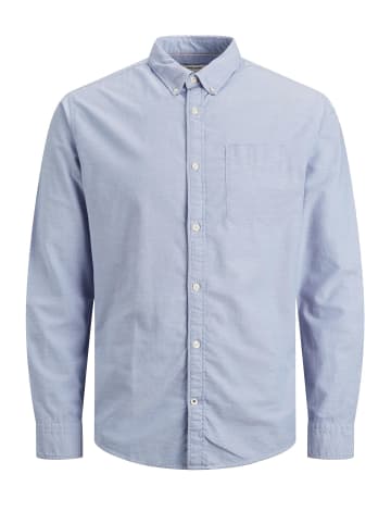 Jack & Jones Einfarbiges Plus Size Hemd Übergrößen Business Shirt JJEOXFORD in Blau