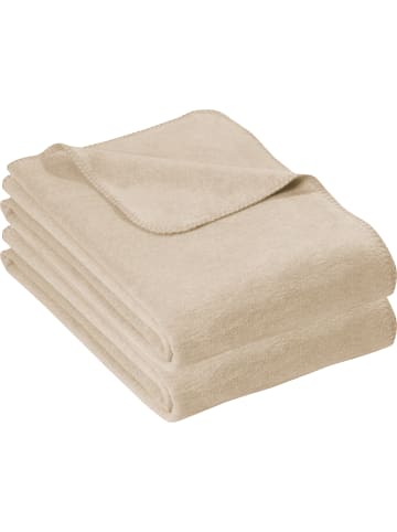 Erwin Müller Baumwolle Wohndecke 2er-Pack in sand