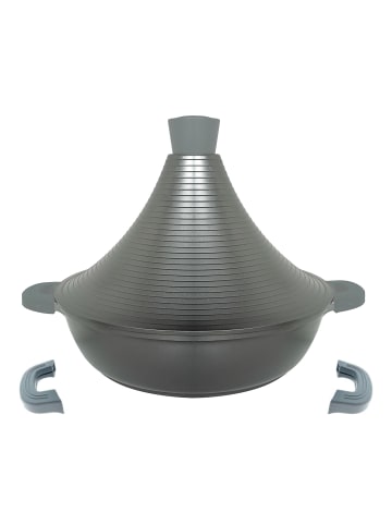 Cheffinger Aluguss Tajine Tagine Ø32cm Induktion Silikongriffe Gartopf in Grau