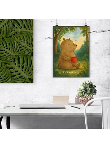 Mr. & Mrs. Panda Plakat Bär Kaffee Design ohne Spruch in Weiß