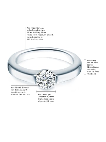 Trilani Ring aus Sterling Silber mit Zirkonia in silber