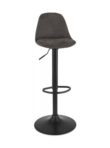 KADIMA DESIGN Verstellbarer Hocker aus Metall & Textil | Modern Elegant in Anthrazit
