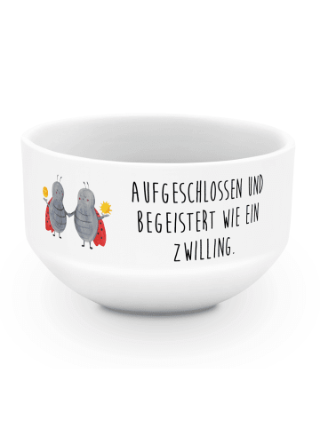 Mr. & Mrs. Panda Müslischüssel Sternzeichen Zwilling mit Spruch in Weiß