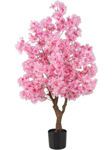 COSTWAY Künstliche Kunstpflanze Kirschblütenbaum 120 cm in Rosa