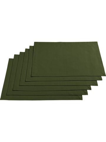 REDBEST Baumwolle Tischset 6er-Pack Seattle in dunkelgrün