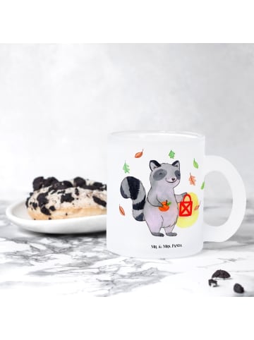 Mr. & Mrs. Panda Glas Waschbär Laterne ohne Spruch in Transparent