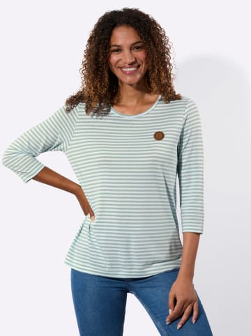 WITT WEIDEN Shirt in kalkmint-weiß-geringelt