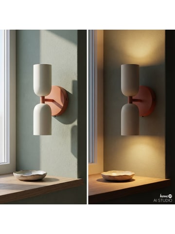 home24 Akku-Wandleuchte NIMI in Creme / Orange
