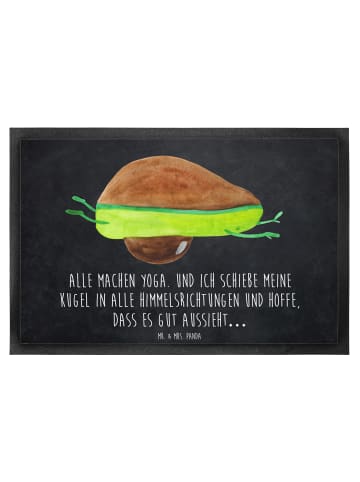 Mr. & Mrs. Panda Fußmatte Avocado Yoga mit Spruch in Kreidetafel
