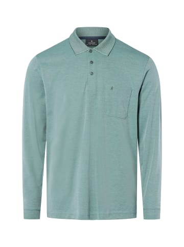 Ragman Langarm-Poloshirt - bügelleicht in lind - 0012