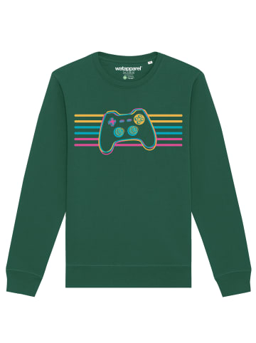 wat? Apparel Sweatshirt Retro Joystick in Bottle Green